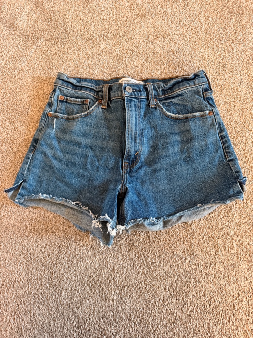 Abercrombie & Fitch Distressed Blue Denim Cutoff Shorts
